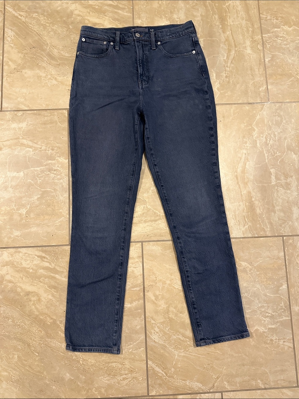 Madewell Straight-Leg Jeans in Dark Navy Wash The Petite Perfect Vintage size 30